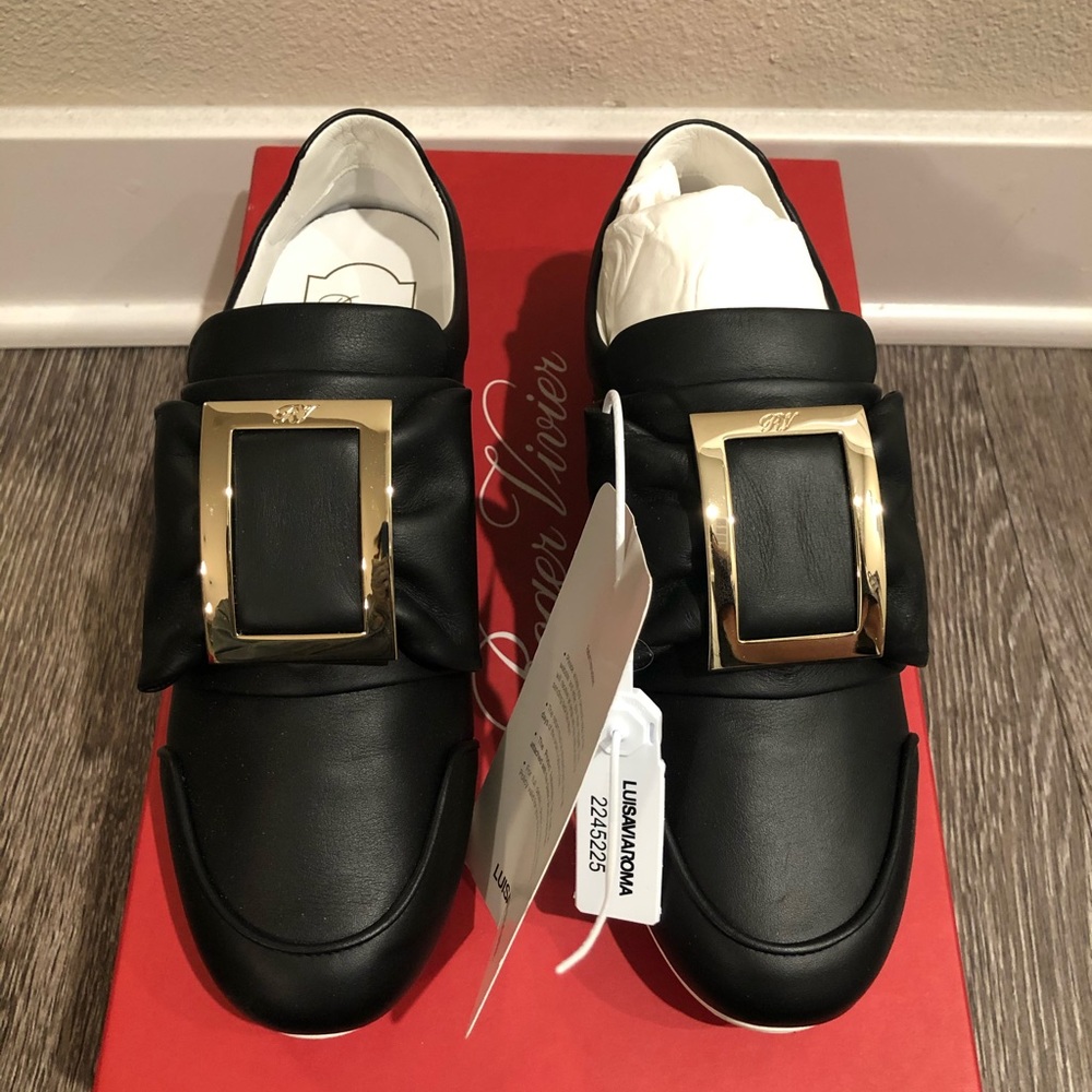 Roger Vivier 10mm Sporty Viv Bow Leather Sneakers